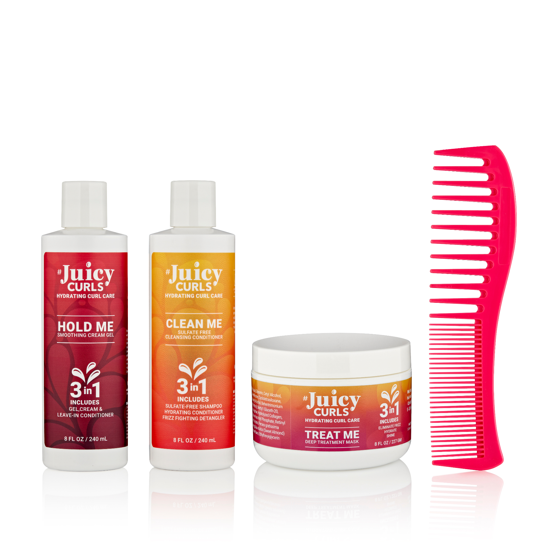 #JuicyCurls hydrating curl care product line with comb